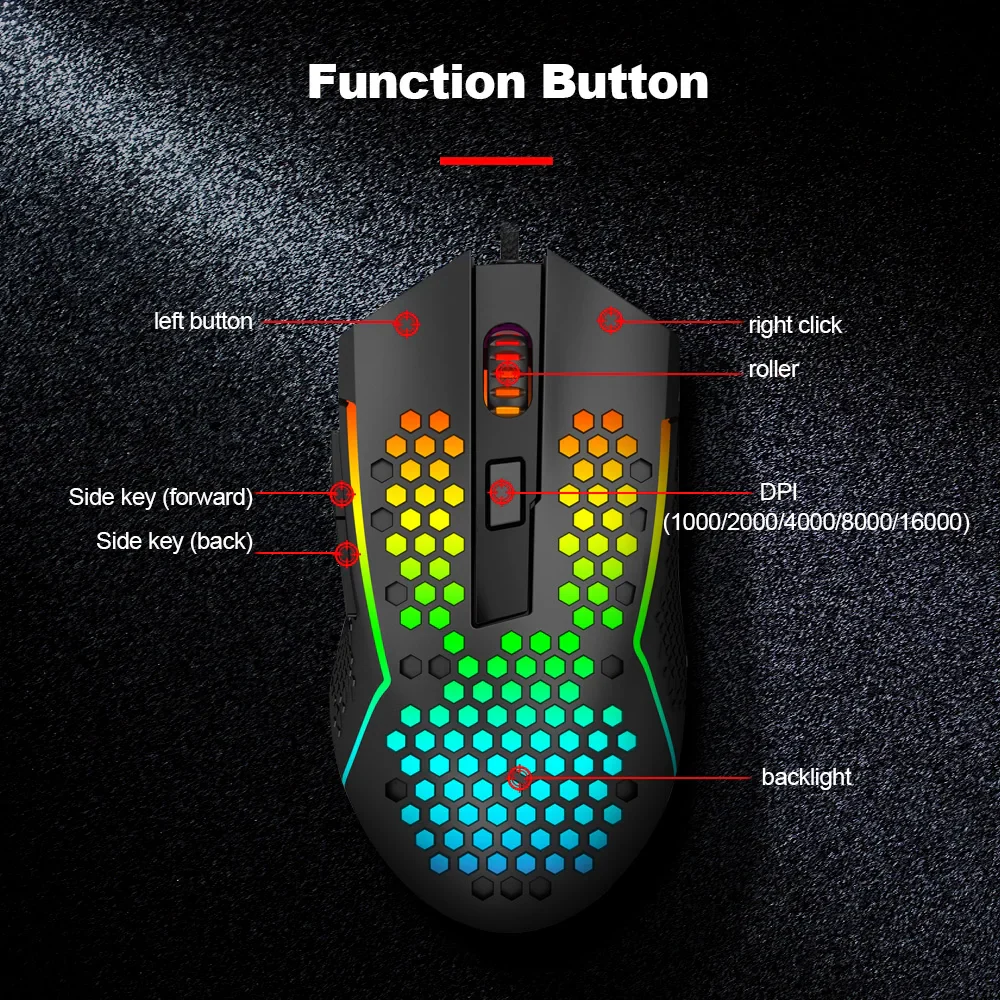 Redragon M987P-K Reaping Elite Lightweight RGB Gaming Mouse Redragon M987P-K Reaping Elite Lightweight RGB Gaming Mouse